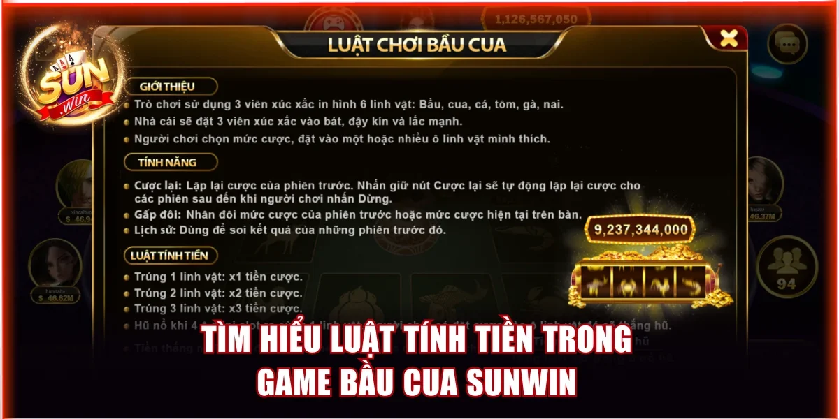 Bầu Cua Sunwin - Chơi Game Dân Gian Trên Nền Tảng Online 3 Tìm hiểu luật tính tiền trong game Bầu Cua Sunwin