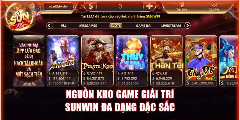 Nguồn kho game giải trí Sunwin đa dạng đặc sắc